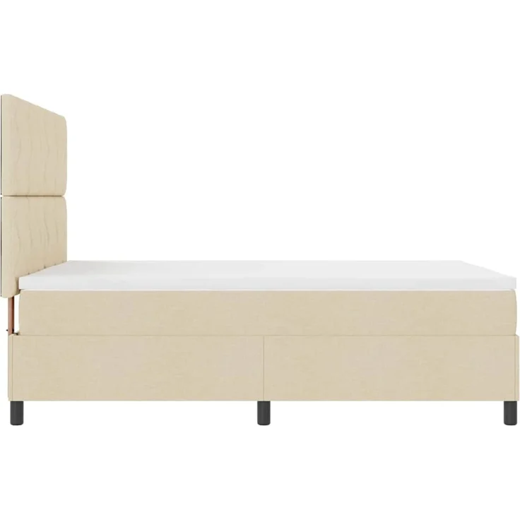 vidaXL Boxspringbett mit LED-Lichtleisten Creme 140 x 200 cm Stoff 3342954 – Bild 9