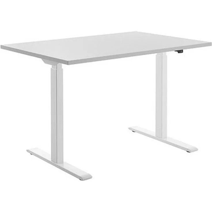 Topstar Sitz-/Steh-Schreibtisch, (B)1.600 mm, weiß elektr. höhenverstellbar Buche