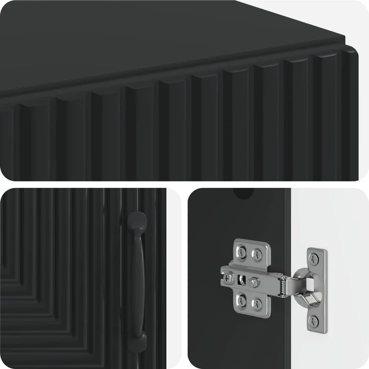 vidaXL Badezimmer Aufbewahrungsschrank HAARLEM Schwarz 896836 – Bild 6