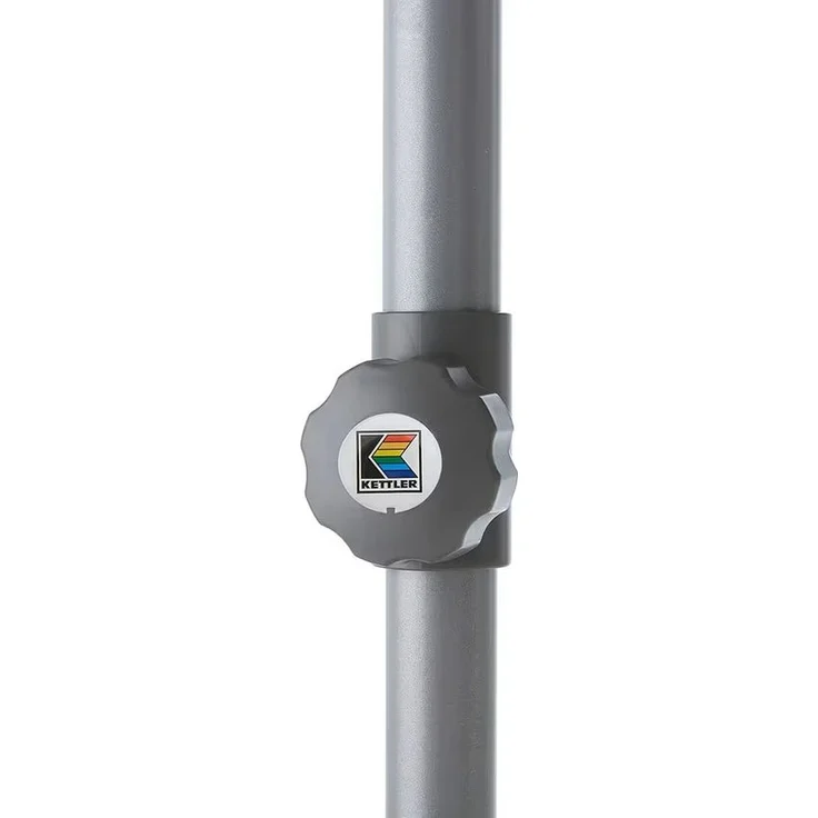 Kettler Easy-Push Sonnenschirm 150 x 210 cm | rechteckig | Aluminium Silber | 100% Polyester (ca. 220 g/m²) | Öffnung mit Schieber | Bezug hellgrau meliert – Bild 4