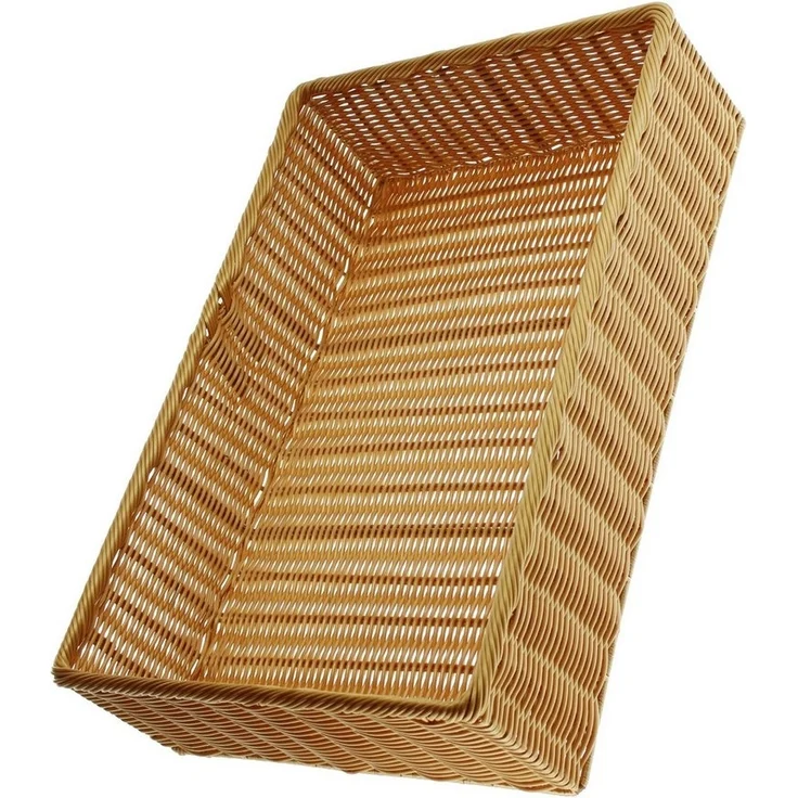 Dekoleidenschaft Regalkorb Auslagekorb aus Polyrattan, Schrankkorb, Aufbewahrungskorb, Brotkorb, Flechtkorb, Buffetkorb abwaschbar, Obstkorb, Servierkorb, Verkaufskorb – Bild 2