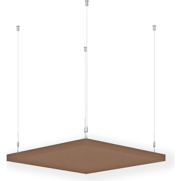 Rheinland Möbel FocusWall DAQ0505 – Quadratischer Akustik-Deckenabsorber 50×50 cm in Stofffarbe Sandstorm inkl. Chrom-Stahlseilen - Made in Germany - Klasse A, Stoffbezug, schwer entflammbar – Bild 1