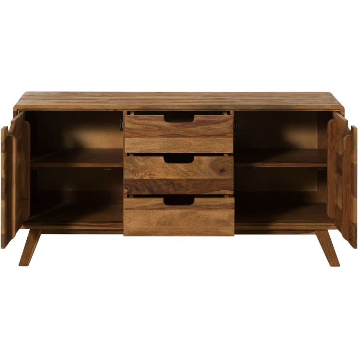 Sideboard Sheesham 134x40x65 natur sandgestrahlt lackiert MALMÖ 2 #207 – Bild 2