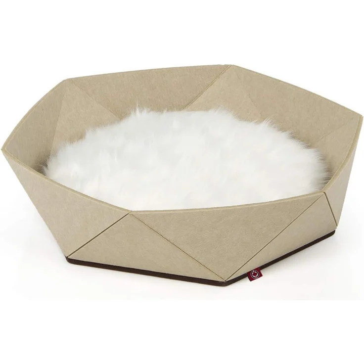 Canadian Cat Company Tierbett Katzenbett Zoey aus Filz, braun/beige, Filzkorb, Haustierbett für Katzen, ca. 65 x 65 x 16 cm – Bild 2