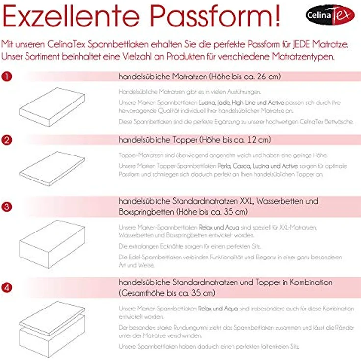 CelinaTex Jersey Spannbettlaken Lucina 140x200-160x200 cm Natur beige 100% Baumwolle gekämmt bis 26cm Matratzenhöhe Spannbettbezug, Leintuch, Bettlaken, elastisch, Strech, Oeko-Tex – Bild 10