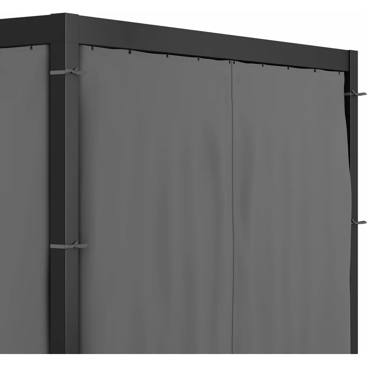 Blumfeldt Pergola 3x4 m - Verstellbares Lamellendach, Wasserdicht & Winterfest, Inkl. Vorhänge & Moskitonetze, UV-Schutz, Aluminium-Rahmen, Schwarz – Bild 5