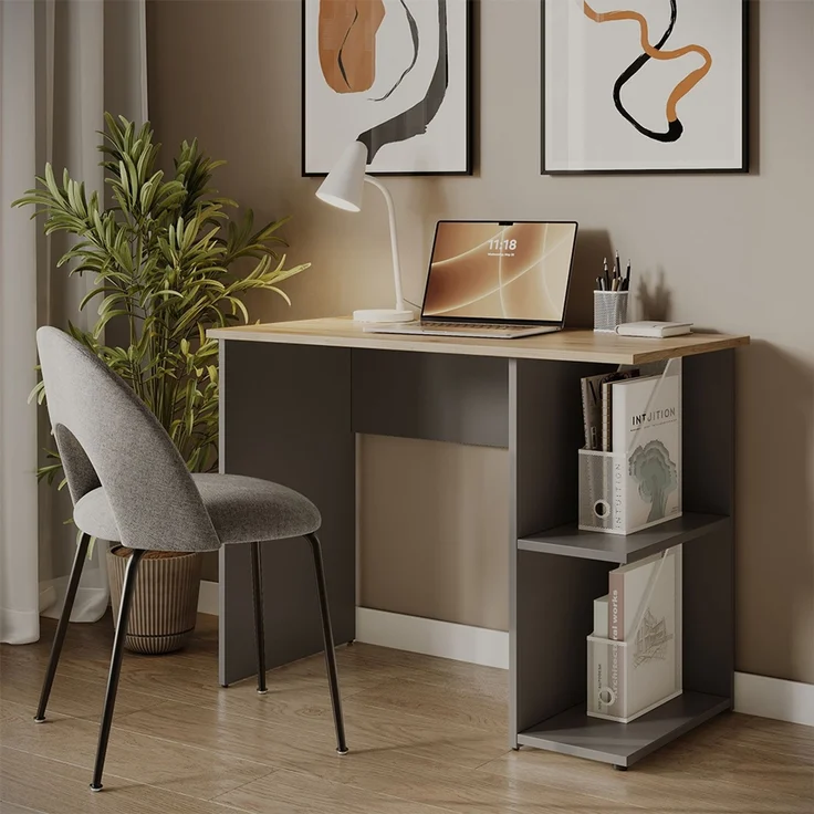 Schreibtisch Simple Anthrazit/Artisan 100 x 50 cm Vicco – Bild 6