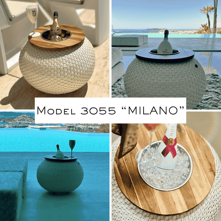 COOTAB Cooler Table MILANO 3-in-1 Loungetisch mit Edelstahl-Kühler - Champagner – Bild 2