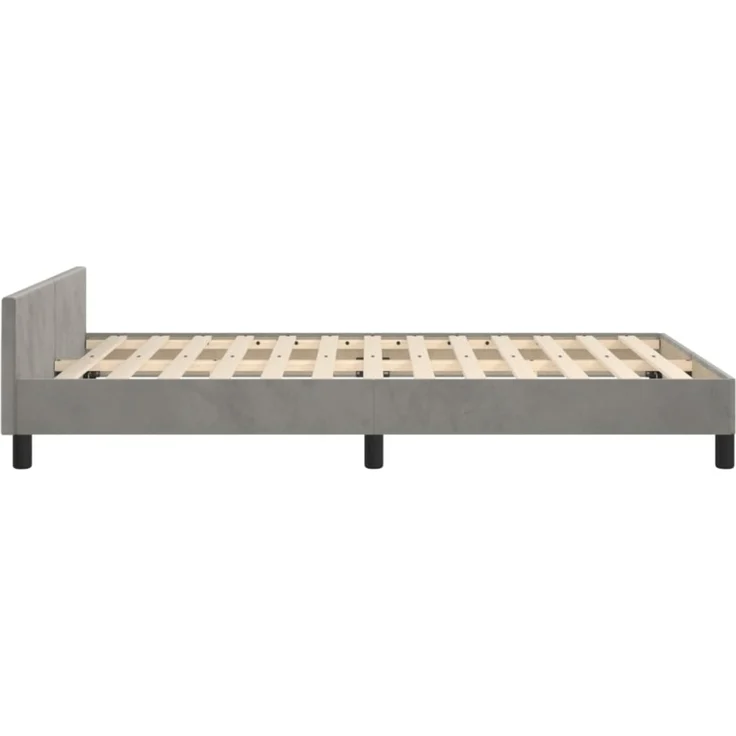 vidaXL Bettgestell ohne Matratze Hellgrau 120x190 cm Samt 379547 – Bild 3