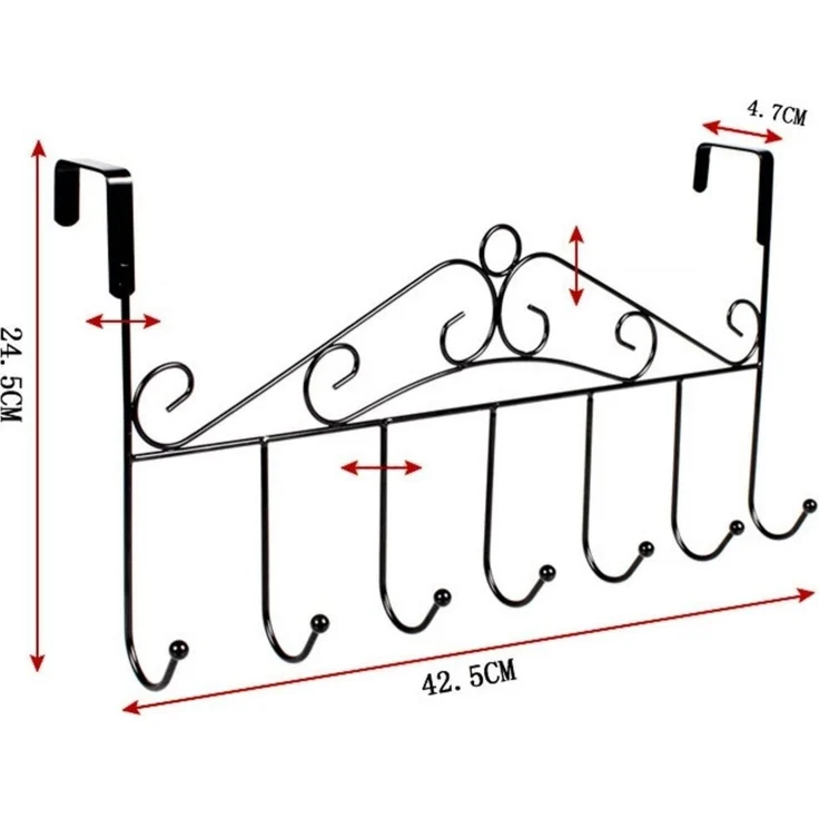 BAYLI Türgarderobe 4er Pack Türgarderobe zum Einhängen - 42,5 cm - Handtuchhalter - Bad – Bild 3
