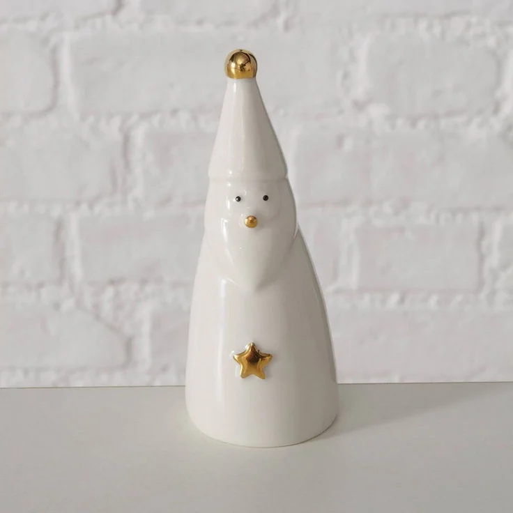 BOLTZE GRUPPE Weihnachtsfigur Dekofiguren aus Porzellan, weiße Weihnachtsmänner, 2er-Set (Deko-Objekt, Deko-Objekt), Weihnachtsmänner, 2er-Set – Bild 3
