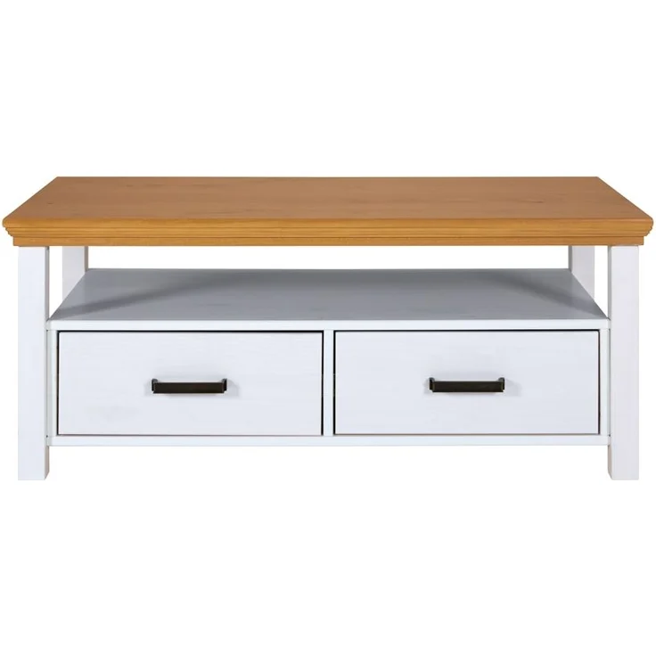 Maluno Couchtisch weiß Kiefer 60cm x 119,4cm x 48,8cm – Bild 1