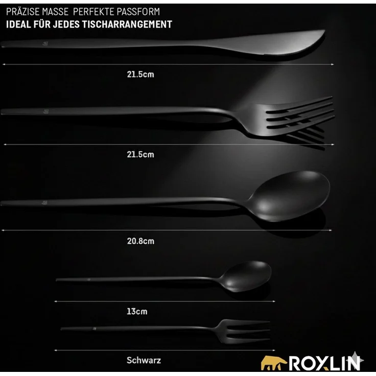 Roxlin Besteck-Set Roxlin Besteckset 30-tlg Standard Design, Gold/Schwarz/Rosa/Silber – Bild 3
