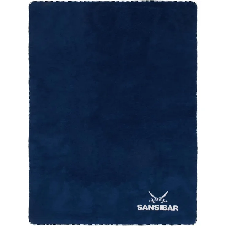 Sansibar 'Doubleface' Wohndecke, Baumwollmischgewebe blau, 150 x 200