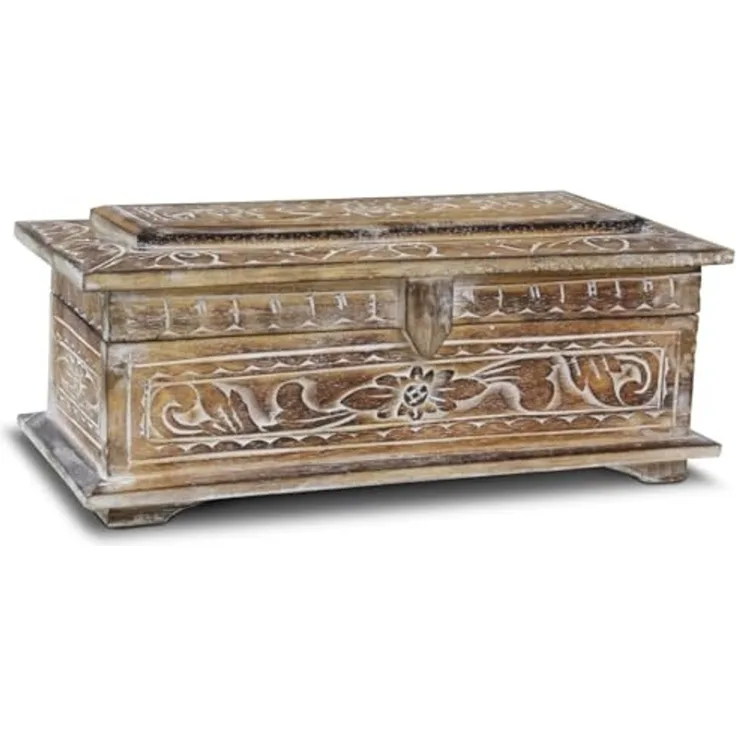 Oriental Galerie Truhe Truhe Albesiaholz Natur WW 40 cm Klein (1 St)