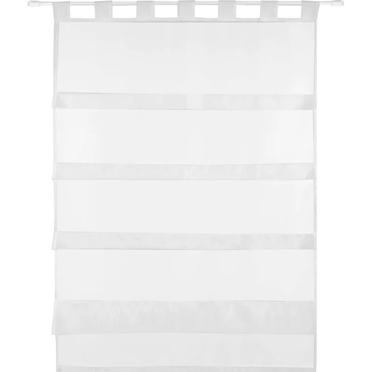 Bestlivings weiße Bistrogardine Transparent mit Schlaufen in 80x110 cm ( BxL ), in vielen Varianten erhältlich – Bild 2