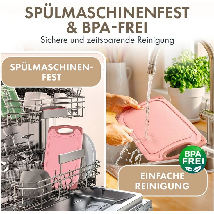Blumtal Schneidebrett Frühstücksbrettchen Kunststoff, 2er-/3er-Set, verschiedene Größen, (3-St), Brettchen spülmaschinenfest Kunststoff BPA-frei – Bild 4