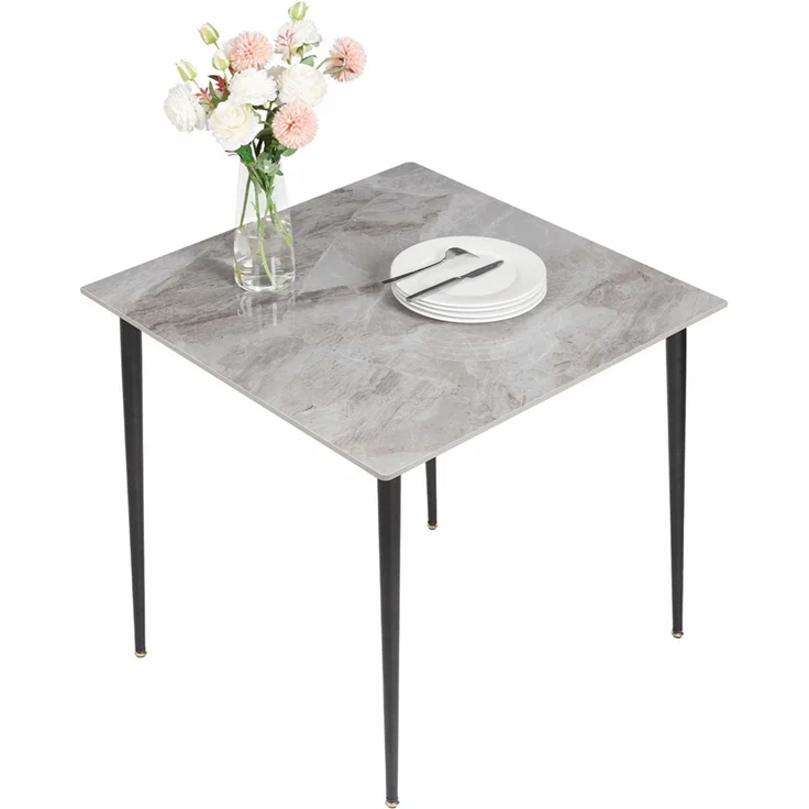 FATIVO Esstisch Esszimmertisch Sinterstein Kchentisch Brotisch 80x80x76 cm Restaurant Luxus Grau – Bild 6
