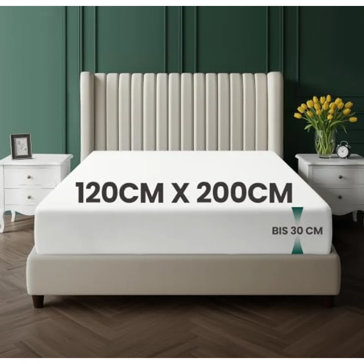 Utopia Bedding - Spannbettlaken 120x200cm Bis 30 cm - Weiß - Oeko-Tex Zertifiziertes - Gebürstete Mikrofaser Spannbetttuch – Bild 2