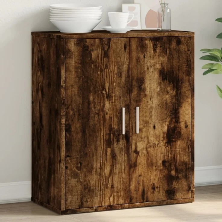 vidaXL Sideboard Räuchereiche 60x31x70 cm Holzwerkstoff 840461 – Bild 1