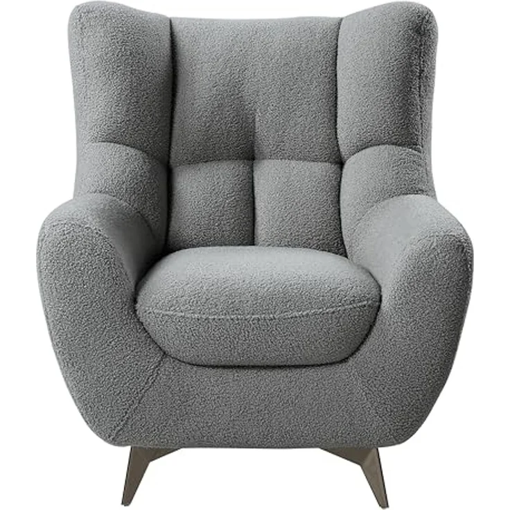 ATLANTIC home collection Sessel Shawn, mit Federkern, trendy Bezug mit Teddyoptik – Bild 4