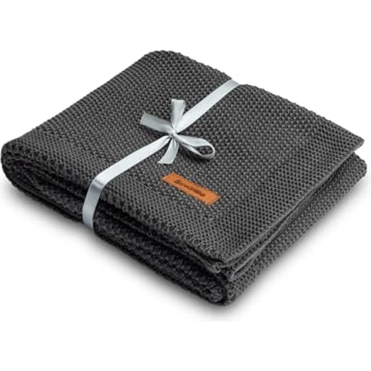 Sensillo COTTON BLANKET 100X80 GRAPHITE 4325/6821