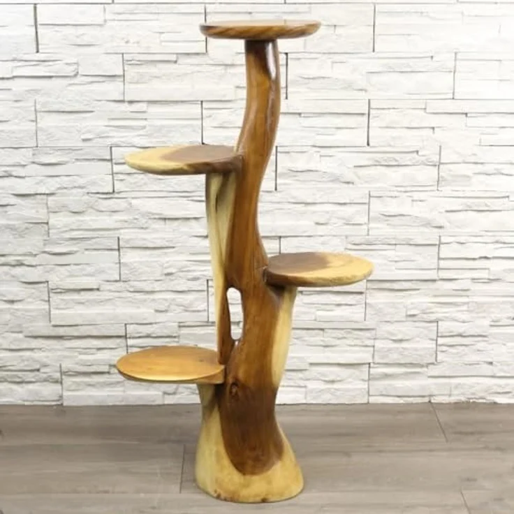 Oriental Galerie Blumenhocker Blumenständer Massiv Akazie Natur 100 cm (1 St) – Bild 2