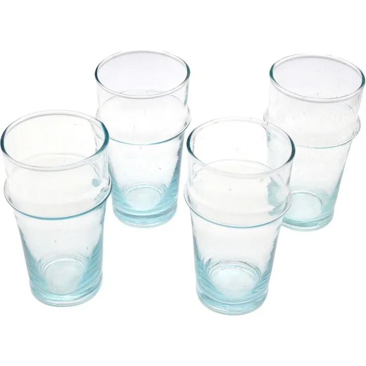 Casa Moro Gläser-Set Dessertgläser Set 4er Longdrink Cocktail Latte Macchiato Tee Gläser, 4-teilig, 300 ml je Glas, für Kalt- und Heißgetränke, mundgeblasen