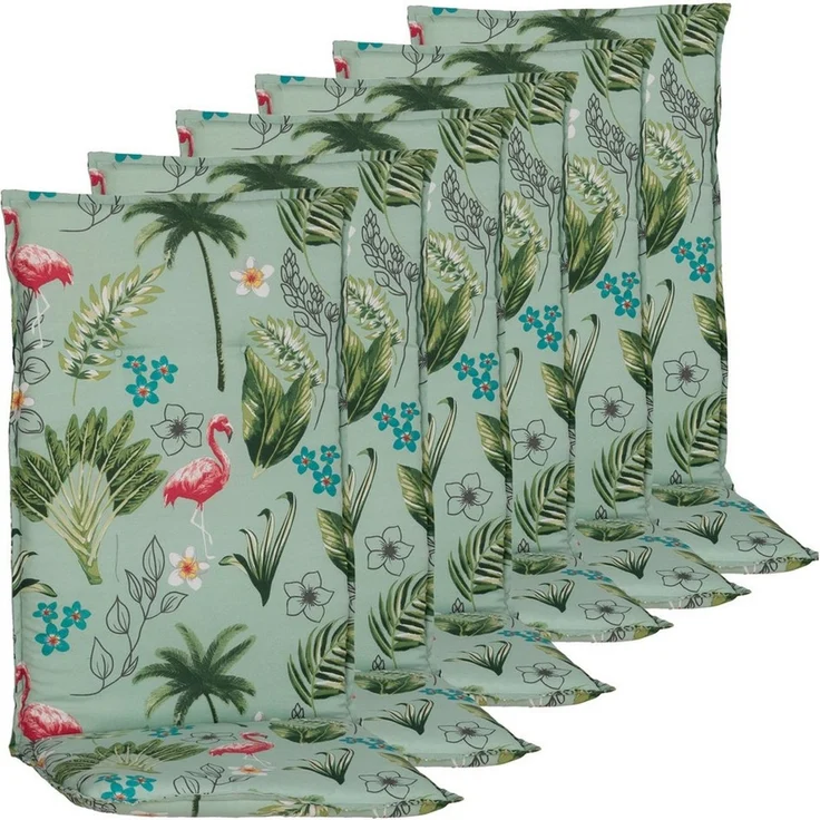 NYVI Hochlehnerauflage Hochlehner Auflagen Rio 6er Set - Stuhlauflage für Gartenstühle, (6 St), Sitzauflage, Pflegeleicht, Robust, Bequem