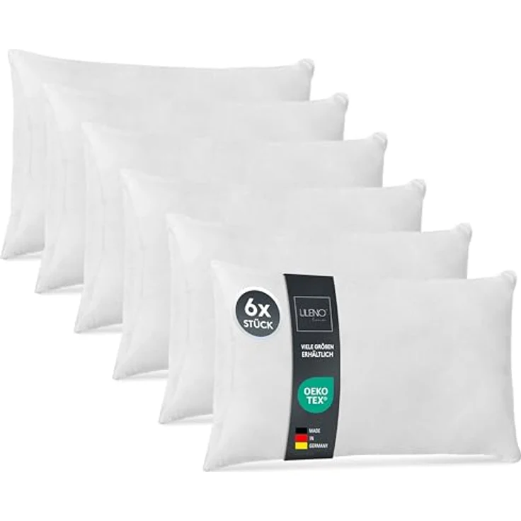LILENO HOME Kissenfüllung 40x60 (6er Set) | Pralle Füllung für Couch- und Dekokissen | Geräuschlos und formstabil | Oeko-Tex Klasse 1 | Made in Germany – Bild 1