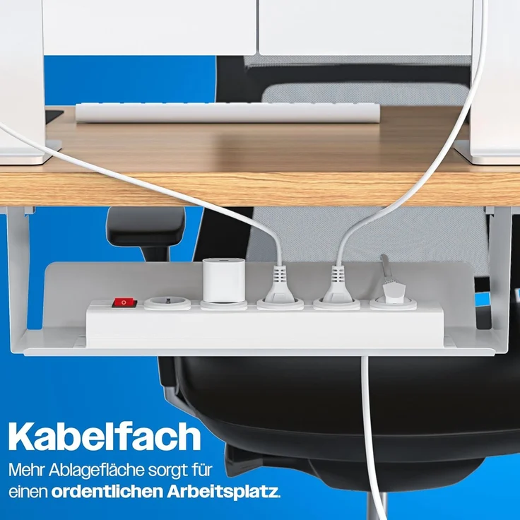 KESSER® Höhenverstellbarer Schreibtisch elektrisch, Ergonomisch Steh-Sitz Schreibtisch, 3-Funktions-Memory Steuerung, Inkl. 360° Rollen & USB-Ladeanschluss, Computertisch für Homeoffice Beige, 160 x 70 cm – Bild 9