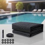 Pool Solarfolie 600x400 Schwarz Solarplane Solarheizung Abdeckplane Poolheizung Wärmeplane Ösen