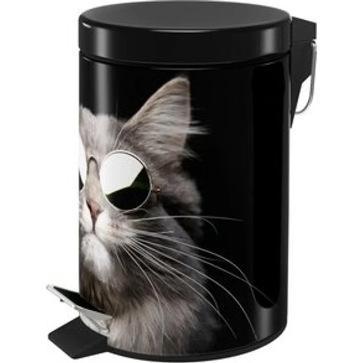Sanilo Kosmetikeimer Cool Cat, 3 Liter, Bad Mülleimer mit Absenkautomatik & Innenbehälter – Bild 6