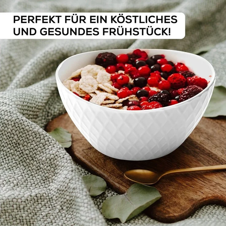 MiaMio Tafelservice Palmanova für 6 Personen, Weiß (24-tlg), 6 Personen, Keramik – Bild 2
