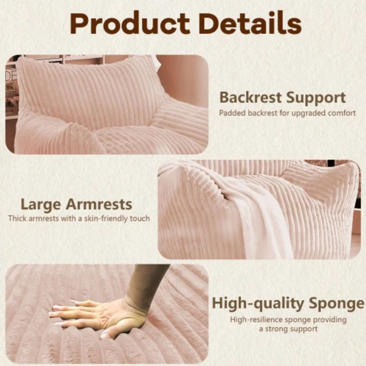 ANYSUN Relaxsessel mit Hocker, ergonomischer Sitzkomfort & weiche Polsterung, 100 × 90 × 70 cm, ideal für Wohnzimmer, Leseecke & Schlafzimmer – Bild 3