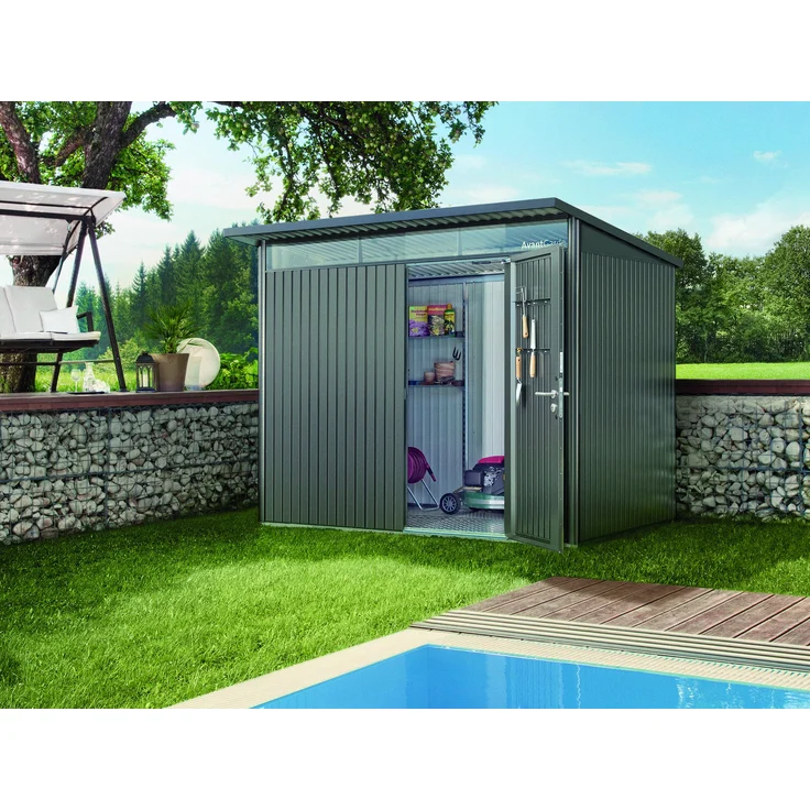 Biohort Gerätehaus AvantGarde, A4: 180 x 380 x 222 (b x t x h) cm, quarzgrau-metallic – Bild 3
