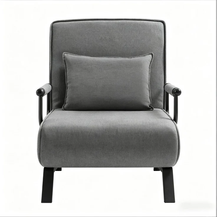Cabriolet-Schlafstuhl 80 x 74 x 82 cm in Dunkelgrau mit 5-fach verstellbarer Rückenlehne – Bild 1