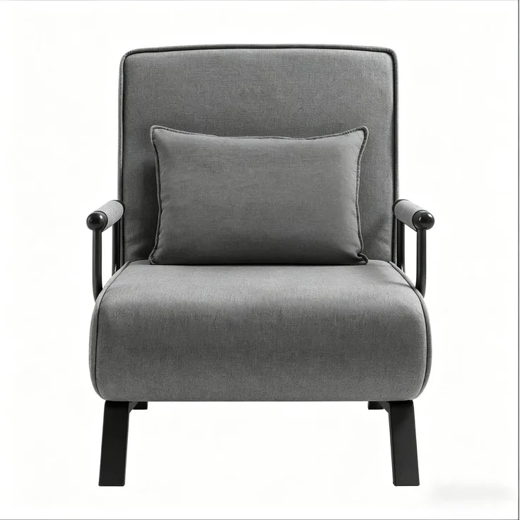 Cabriolet-Schlafstuhl 80 x 74 x 82 cm in Dunkelgrau mit 5-fach verstellbarer Rückenlehne