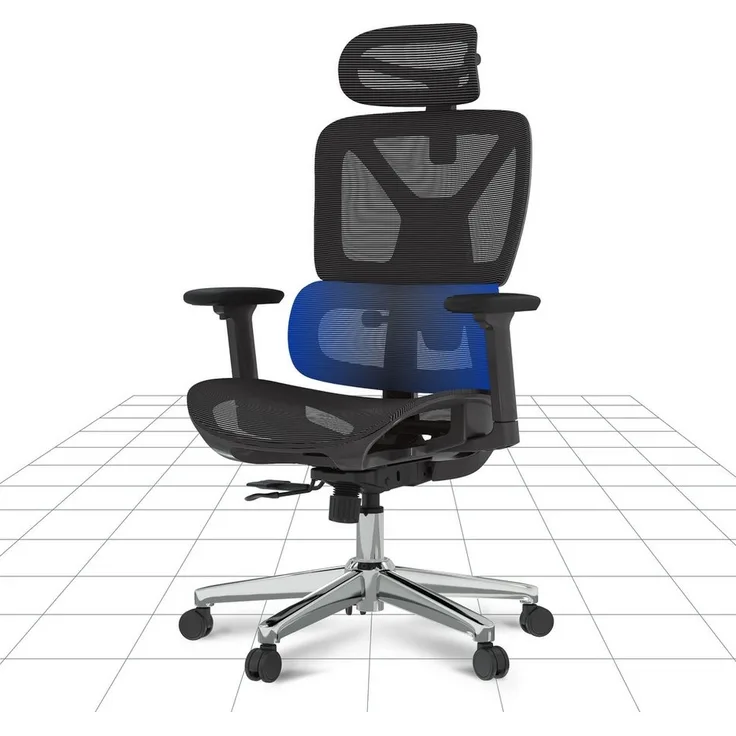 FLEXISPOT Bürostuhl ErgoX, Schreibtischstuhl Premium Ergonomischer (Rückenlehne verstellbar 90°-135°, 3D-Armlehnen, 3D-Kopfstütze, 5D-verstellbare Rückenlehne), Chef-Mesh-Bürostuhl, Computer-Bürostuhl, 130KG Tragkraft