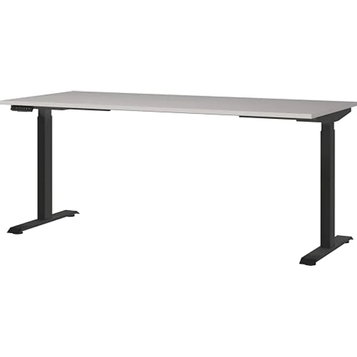 Germania Schreibtisch 7909-630, in Kaschmir/Schwarz, EL. höhenverstellb, 180 x 120 x 80 cm (BxHxT) – Bild 2