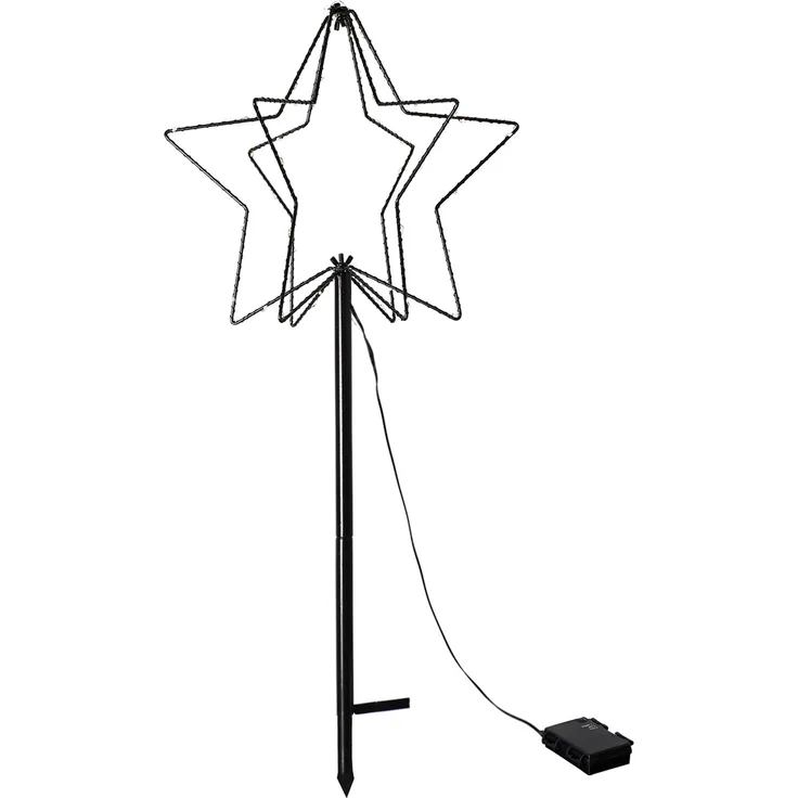 3D LED Weihnachtsstern Weihnachtsbeleuchtung 52 LEDs Batterie warmweiß für Außen