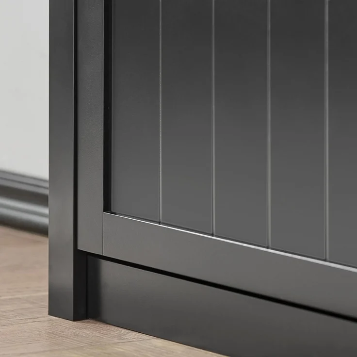 SoBuy FSR87-SCH Schuhschrank, MDF, Lackiert, Dunkelgrau, 80 x 110 x 24 cm – Bild 8