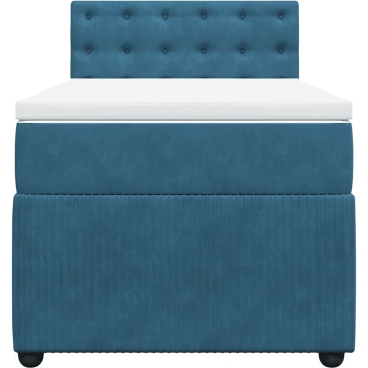 vidaXL Boxspringbett mit Matratze Blau 90x200 cm Samt 3287642 – Bild 3