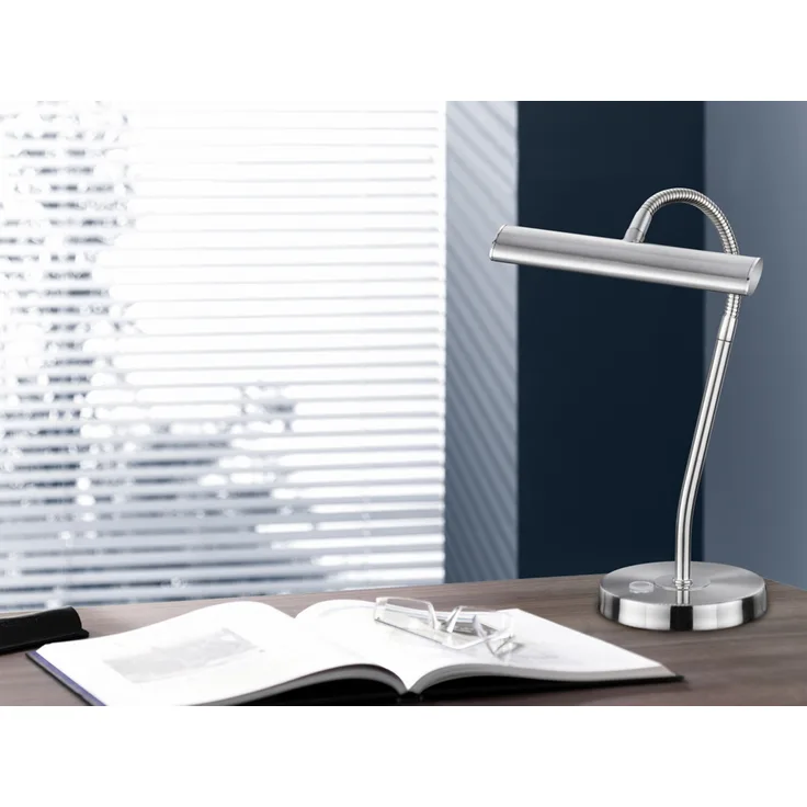 Schicke 4 Watt LED Tischleuchte in Nickel matt