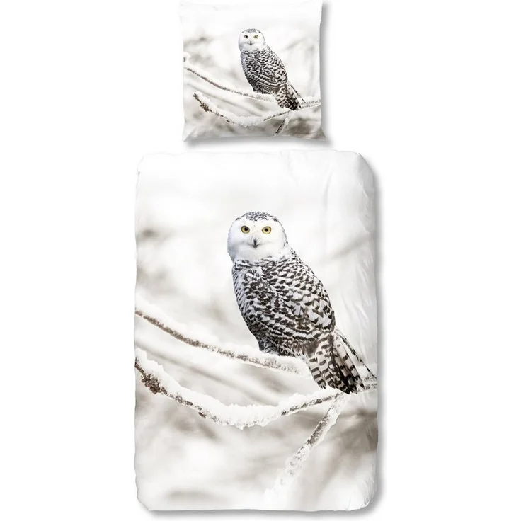 Good Morning Bettwäsche 6221 Snowy Owl White Flanell 135 x 200 + 80 x 80 cm – Bild 1