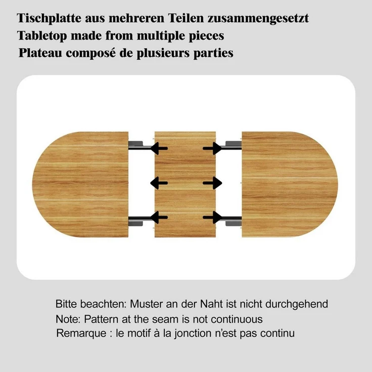 STILVORA Esstisch in Naturholz Ausziehbarer 120-160cm Küchentisch (Strukturbeine, abgerundete Ecken, 120–160cm, MDF, pflegeleicht, robust, verlängerbar), Für Esszimmer, Küche, Wohnbereich, Familienessen, Gästeempfang – Bild 4