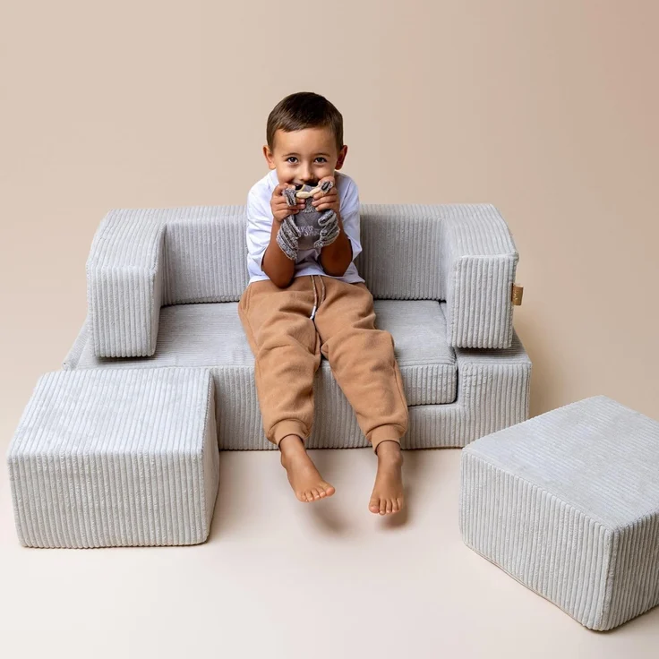 MEOWBABY Modulares Sofa für Kinder - Weiche Schaumstoffbausteine zum Spielen, Velvet, Rosa – Bild 5