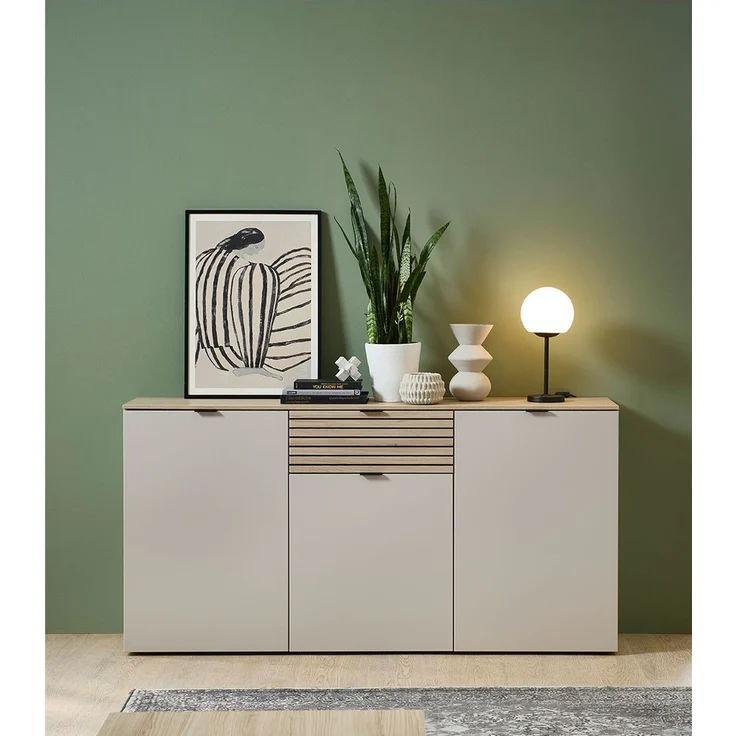 Sideboard Inka / Ina, Holzwerkstoff, Beige, Holzfarben, 180 x 90 x 45 cm – Bild 3