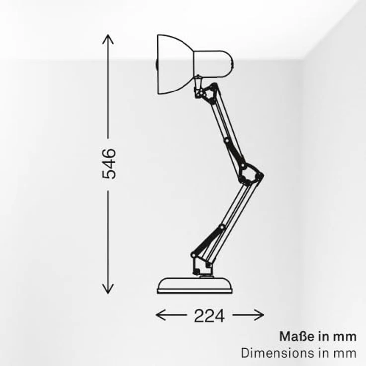 Briloner Leuchten LED Tischleuchte PIXA, ohne Leuchtmittel, 22,4x54,6 cm, Büro, Kinderzimmer – Bild 8