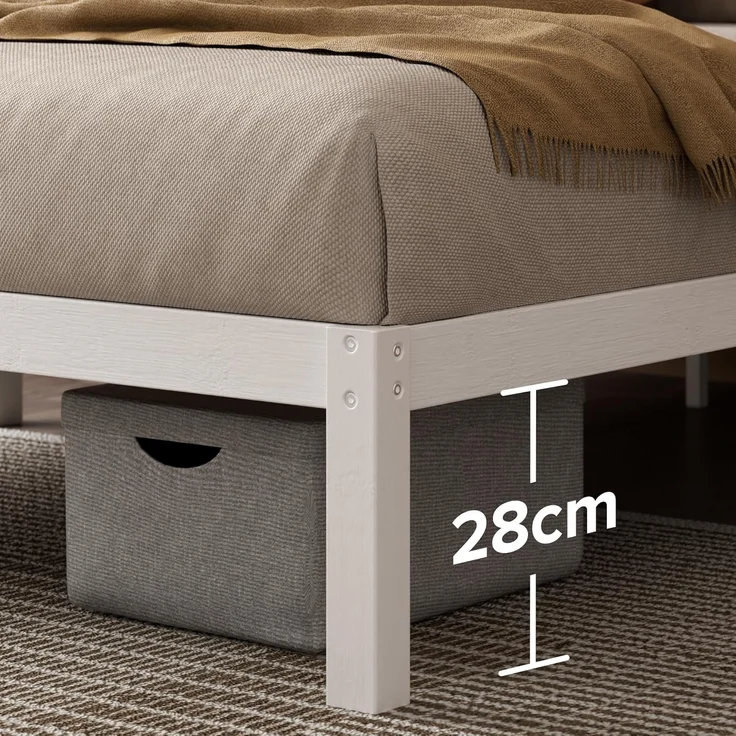 ZINUS Massivholzbett Leni (Packung, 1-tlg, aus nachhaltigem Bambusholz, Weiß, 90x200 cm), mit Kopfteil, inklusive Lattenrost aus Holz – Bild 6